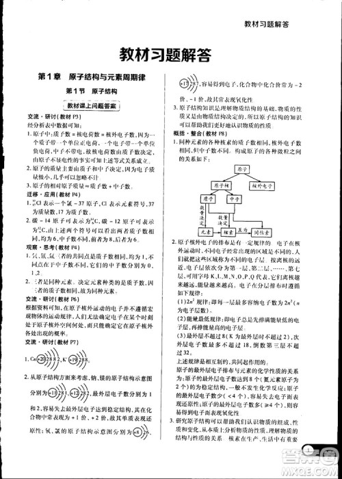 王后雄学案2019新版教材完全解读鲁科版高中化学必修2参考答案