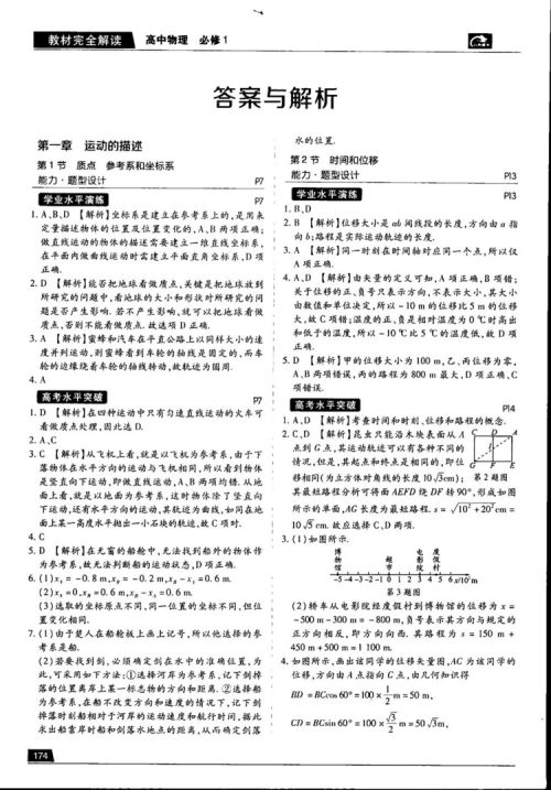 王后雄学案2019教材完全解读高中物理鲁科版必修1参考答案 王后雄学案2019教材完全解读高中物理鲁科版必修1参考答案