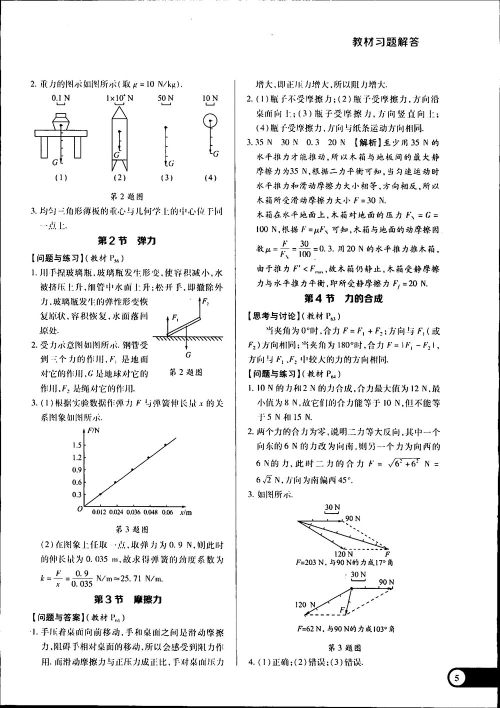 王后雄学案2019教材完全解读高中物理鲁科版必修1参考答案