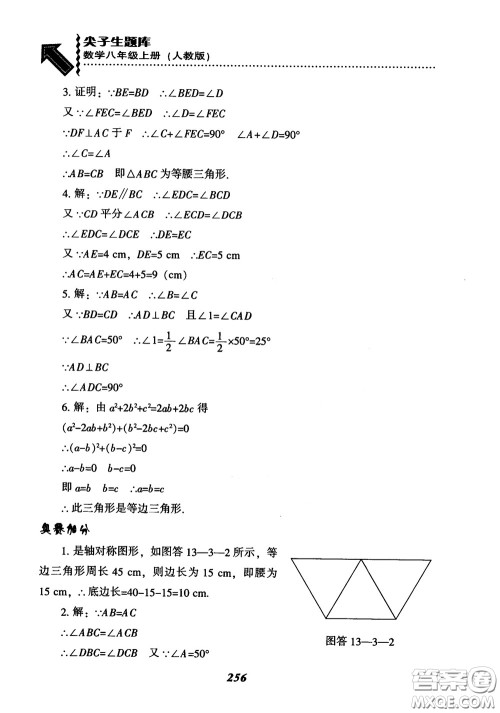 2019版尖子生题库八年级数学上册RJ人教版参考答案 2019版尖子生题库八年级数学上册RJ人教版参考答案