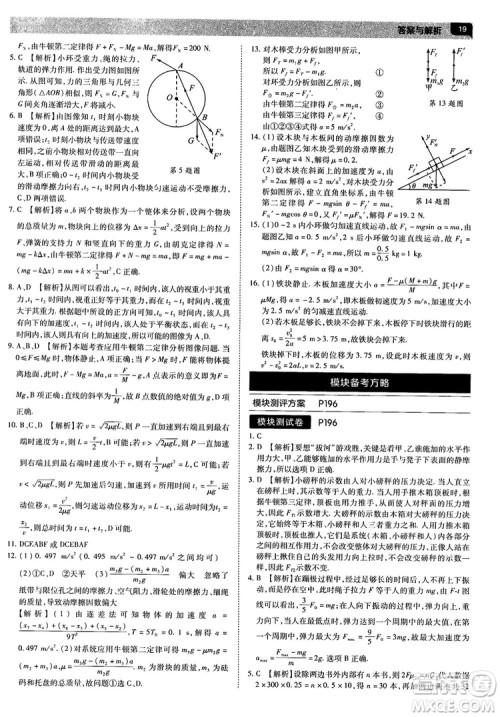 人教版2019最新教材完全解读高中物理必修1参考答案