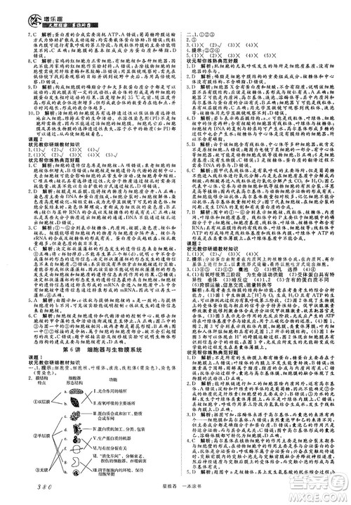 2019新版一本涂书高中生物参考答案