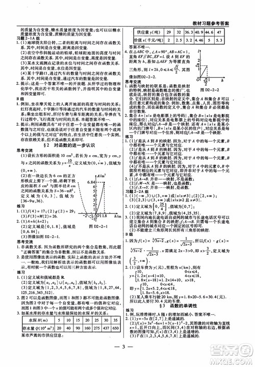 2019版教材解读与拓展高中数学必修一北师大BS版参考答案