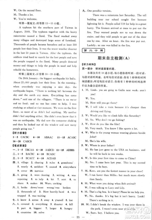 2018亮点给力周末优化设计大试卷英语八年级上册新课标江苏版答案 2018亮点给力周末优化设计大试卷英语八年级上册新课标江苏版答案