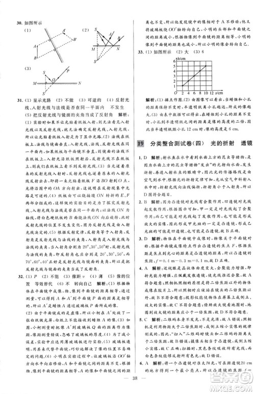 2018亮点给力大试卷物理八年级上册江苏版答案