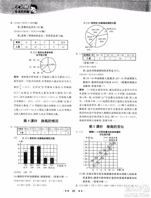 53天天练数学六年级上册北师大版9787504197894参考答案