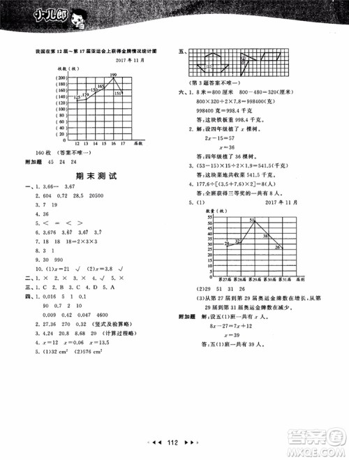2018秋季53天天练五年级上册数学QD青岛版9787519110581参考答案