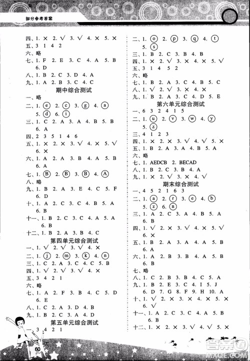 2018新课程学习辅导小学3三年级上册英语人教版参考答案 2018新课程学习辅导小学3三年级上册英语人教版参考答案