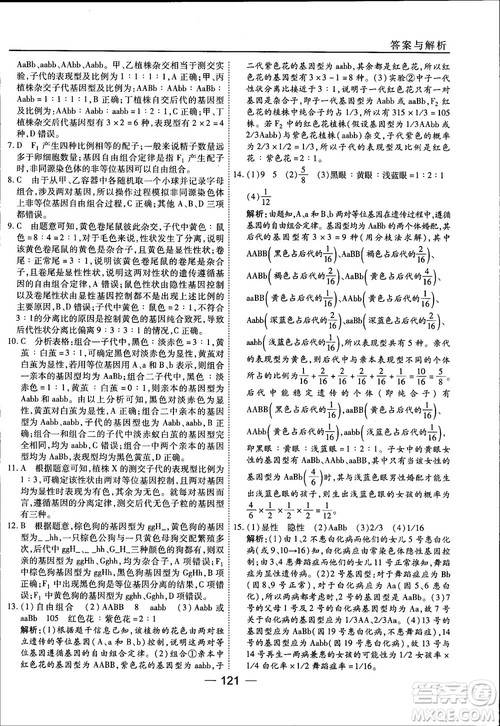 45分钟课时作业与单元测试人教版高中生物必修2参考答案