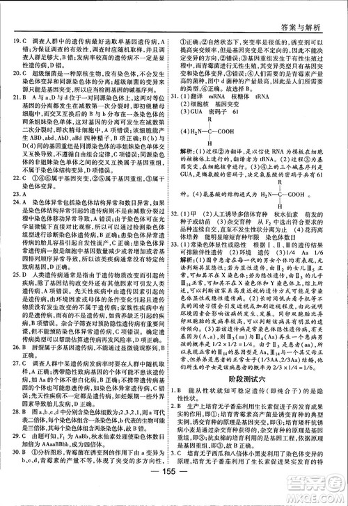 45分钟课时作业与单元测试人教版高中生物必修2参考答案