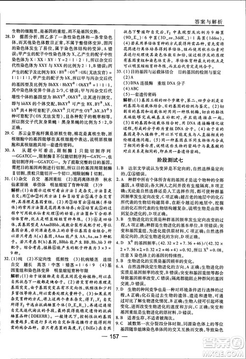 45分钟课时作业与单元测试人教版高中生物必修2参考答案