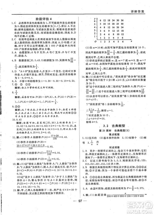 2018年45分钟课时作业与单元测试人教A版高中数学必修3参考答案