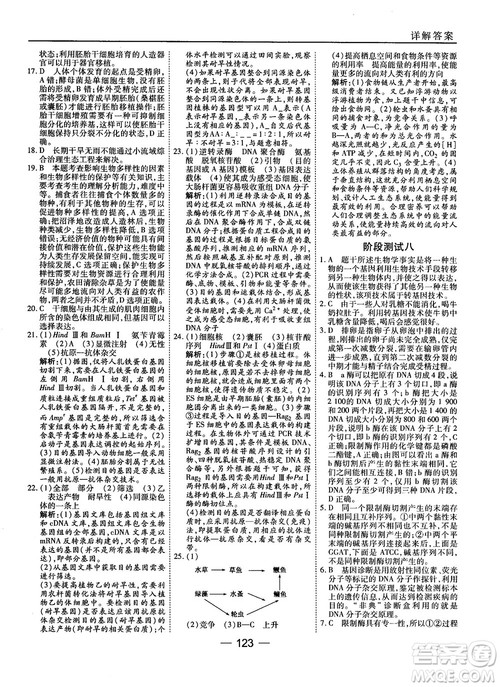 2018人教版45分钟课时作业与单元测试高中生物选修3参考答案 2018人教版45分钟课时作业与单元测试高中生物选修3参考答案