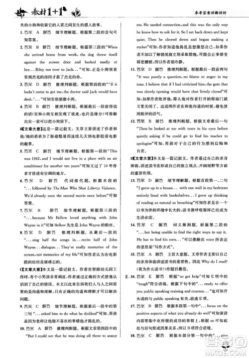 2018人教版教材1+1高中英语必修1参考答案 2018人教版教材1+1高中英语必修1参考答案