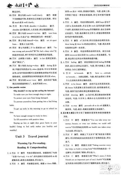 2018人教版教材1+1高中英语必修1参考答案 2018人教版教材1+1高中英语必修1参考答案