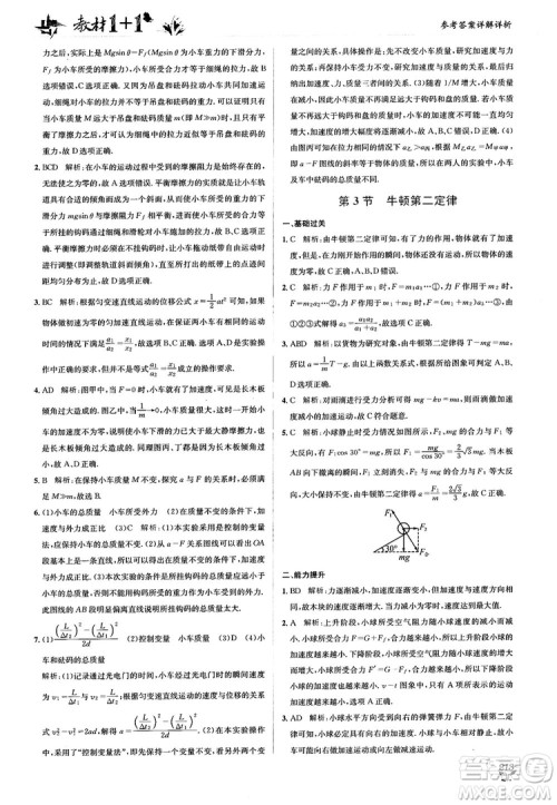 2018教材1+1人人教版高中物理必修1参考答案