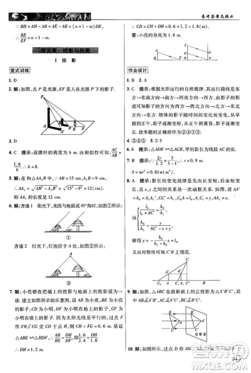 北师大版2018秋中学奇迹课堂数学九年级上册答案