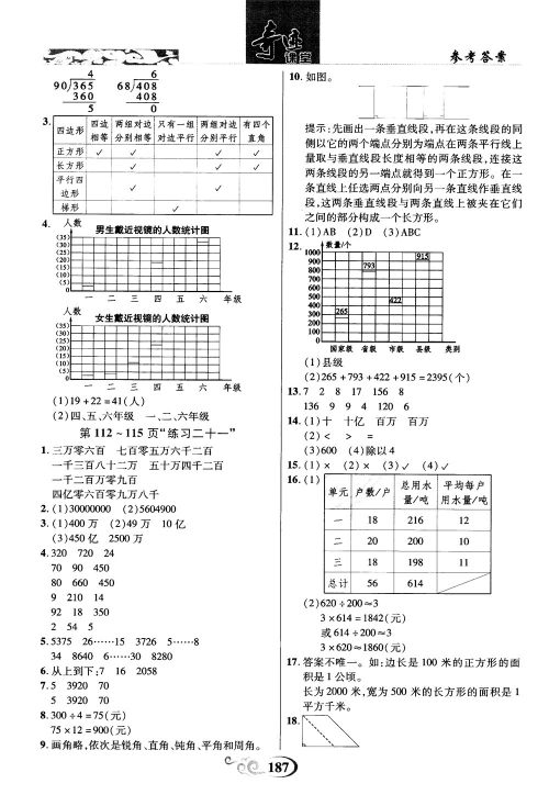 2018秋奇迹课堂数学4四年级上册人教版数法题解参考答案