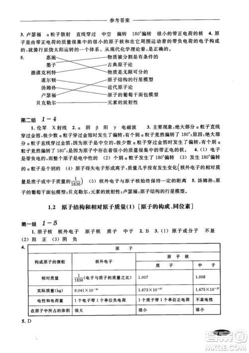 2018年高中五星级同步题组训练与测评高一年级第一学期化学参考答案