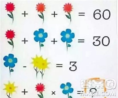 三个红花等于60图片答案 三个红花等于60图片答案