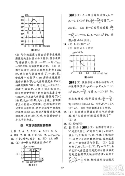 2018年高中五星级题库第6版物理参考答案