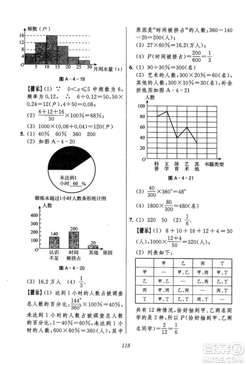2018年初中四星级题库数学第六版参考答案 2018年初中四星级题库数学第六版参考答案