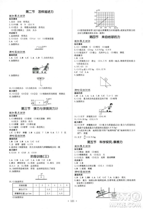 2019版导与练练案课时作业本人教版物理八年级上册答案