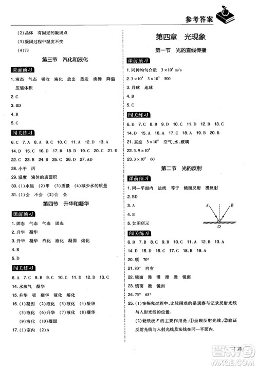 2018年学而思必会精题八年级物理上册参考答案 2018年学而思必会精题八年级物理上册参考答案