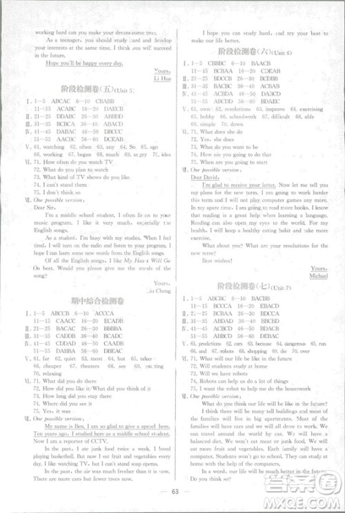 2018新版同步学历案课时练人教版英语八年级上册答案