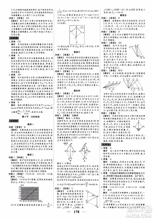 2018衡水重点中学同步精讲精练高考调研新课标版物理必修1参考答案