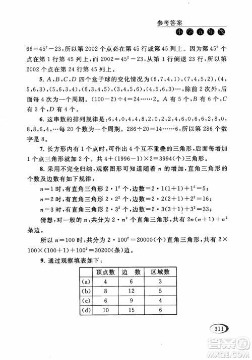2018年同步奥数培优五年级江苏版参考答案