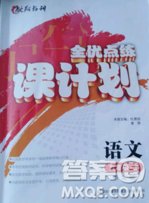 全优点练课计划2018版九年级语文上册语文版答案 全优点练课计划2018版九年级语文上册语文版答案