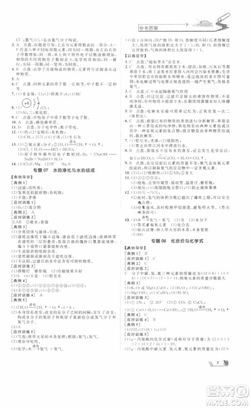 2018年崇文教育培优新帮手初中化学9年级参考答案