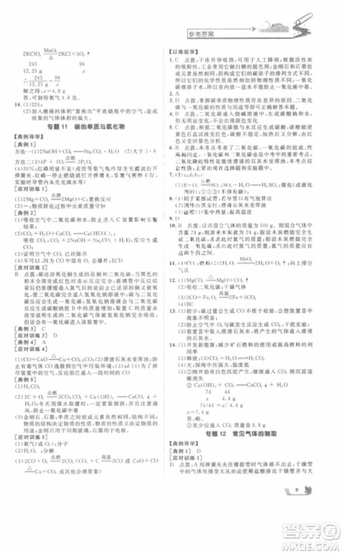 2018年崇文教育培优新帮手初中化学9年级参考答案