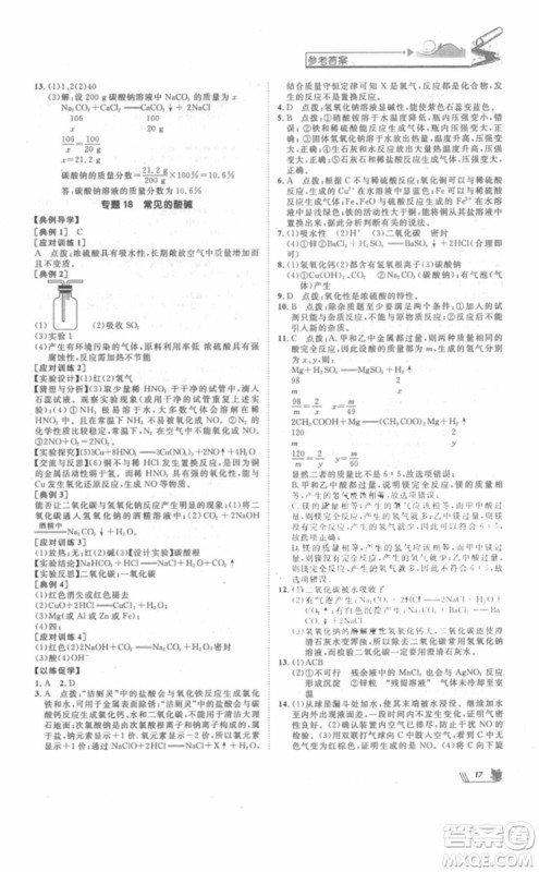 2018年崇文教育培优新帮手初中化学9年级参考答案