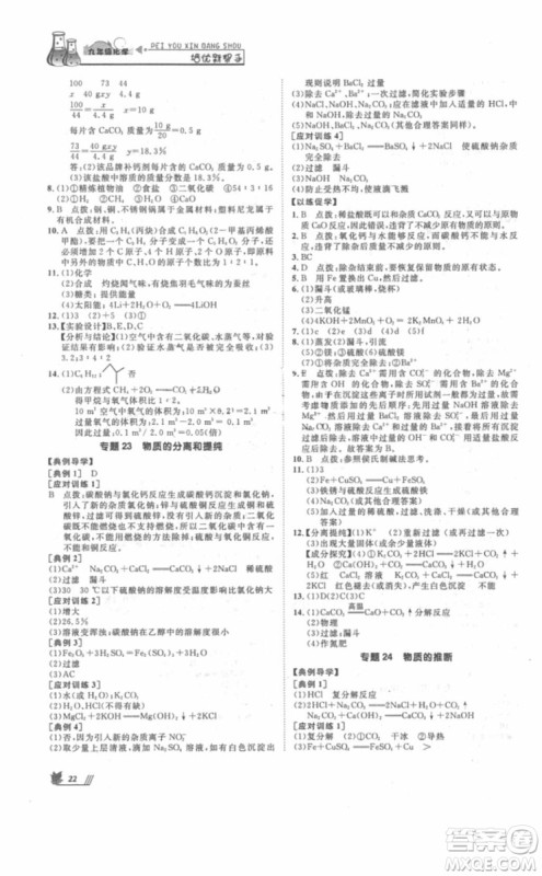 2018年崇文教育培优新帮手初中化学9年级参考答案