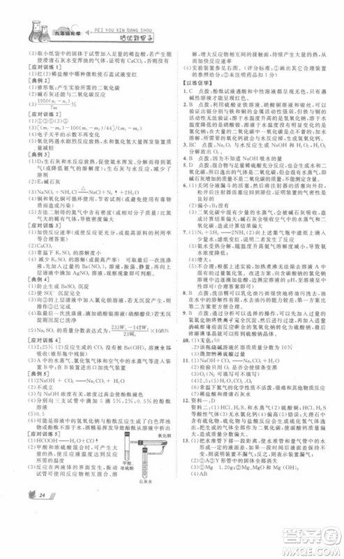 2018年崇文教育培优新帮手初中化学9年级参考答案