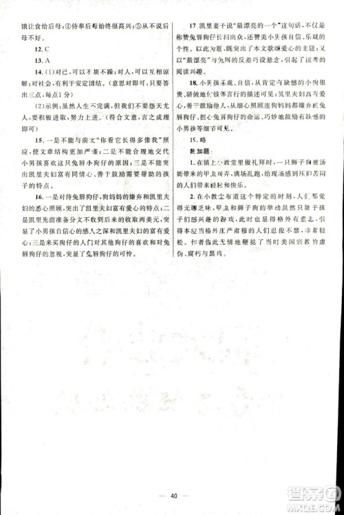 2018新版初中总复习优化设计第3版语文北师大版参考答案 2018新版初中总复习优化设计第3版语文北师大版参考答案