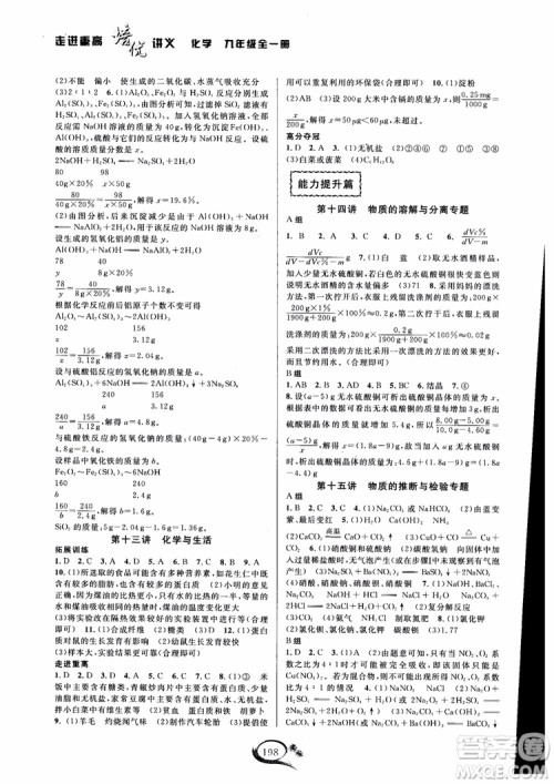 学林驿站2018秋走进重高培优讲义化学九年级人教版参考答案 学林驿站2018秋走进重高培优讲义化学九年级人教版参考答案