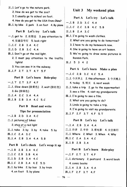 2018秋阳光同学六年级上册英语课时优化作业人教版RJ参考答案 2018秋阳光同学六年级上册英语课时优化作业人教版RJ参考答案