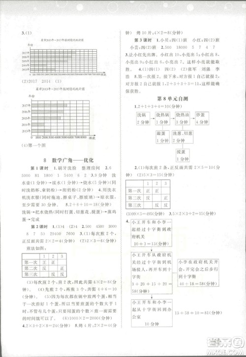 2018版新课程学习与测评同步学习数学四年级上册人教版参考答案