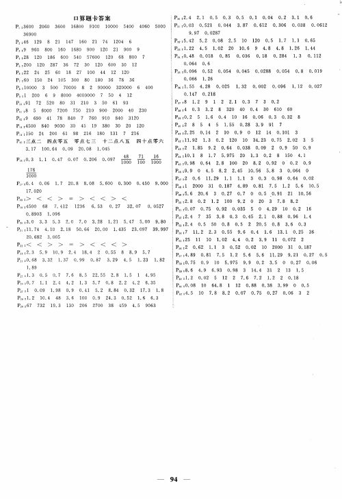 2018秋阳光同学课时优化作业五年级上数学SJ苏教版参考答案