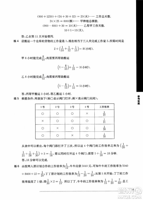 2018年小学数学应用题秘籍六年级参考答案