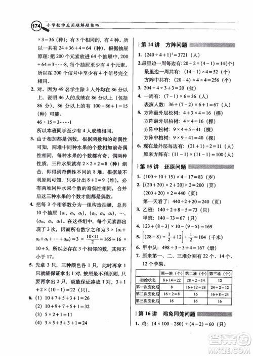 2018年小学数学应用题解题技巧参考答案