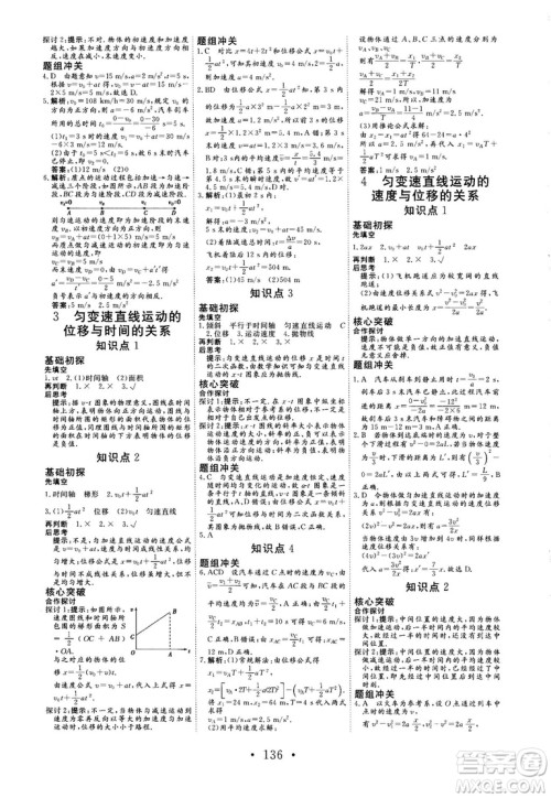 2018秋版课堂新坐标高中同步导学案物理必修一人教版答案 2018秋版课堂新坐标高中同步导学案物理必修一人教版答案