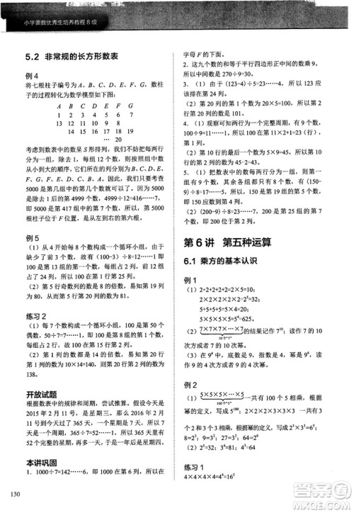 学而思培优2018版小学奥数优秀生培养教程8级参考答案 学而思培优2018版小学奥数优秀生培养教程8级参考答案