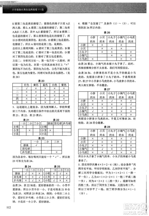 2018版学而思培优小学奥数优秀生培养教程11级参考答案 2018版学而思培优小学奥数优秀生培养教程11级参考答案