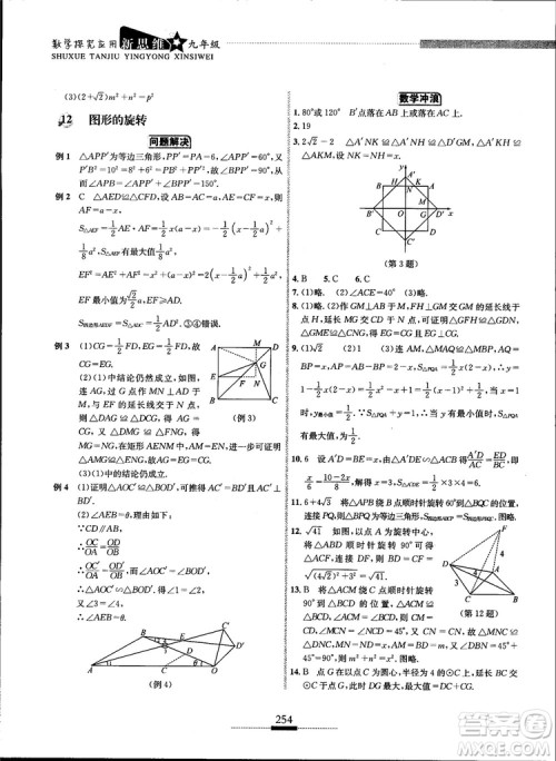 2018年探究应用新思维九年级数学参考答案 2018年探究应用新思维九年级数学参考答案