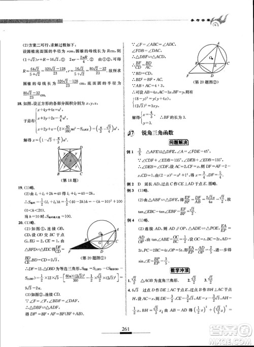 2018年探究应用新思维九年级数学参考答案 2018年探究应用新思维九年级数学参考答案