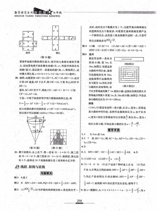 2018年探究应用新思维七年级数学参考答案